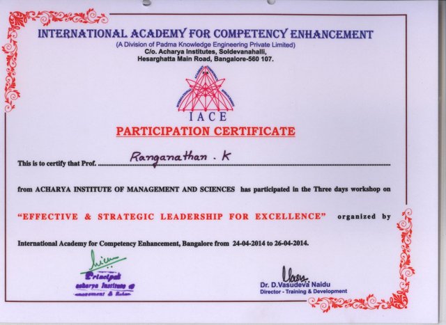 Participation Certificate